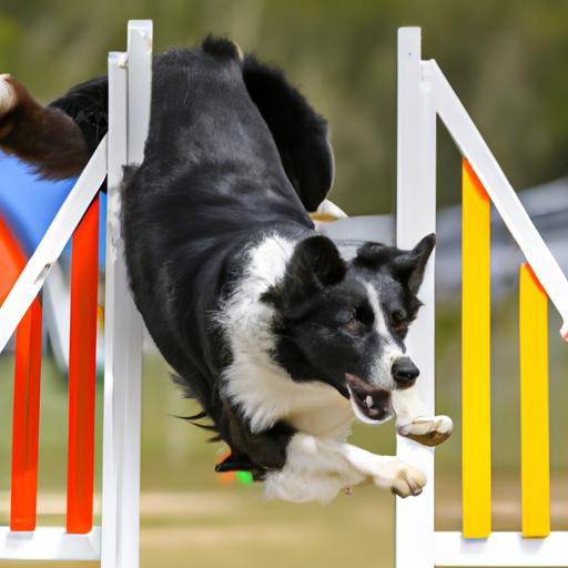 This Border Collie is a skilled flyball athlete, clearing hurdles with ease