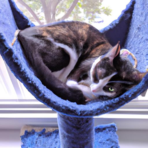 Give your cat a cozy spot to rest with this durable freestanding cat window hammock.