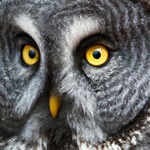 The great grey owl's facial disk helps to funnel sound to its ears, allowing it to locate prey with incredible accuracy.