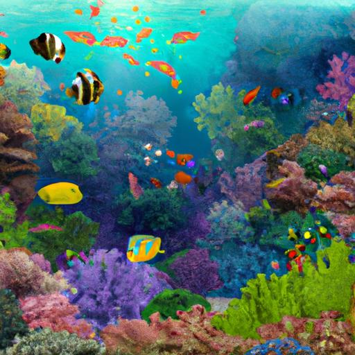The printed aquarium background adds a vibrant and lively touch to the aquarium.