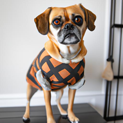 This puggle knows how to rock a fashion statement