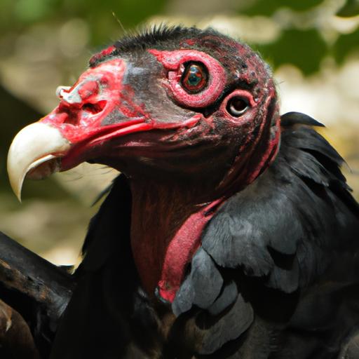 The turkey vulture's beak is perfectly adapted for scavenging and tearing apart carrion.
