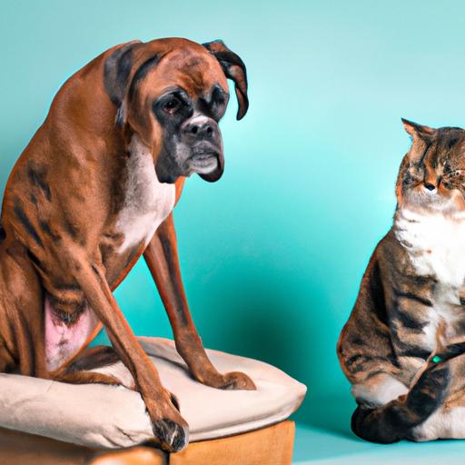 Socializing your Boxer with other animals, like cats, can help prevent aggression and promote harmony.