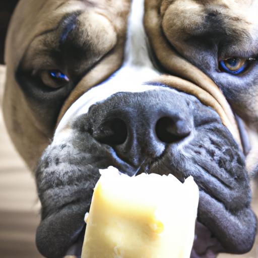 While treats should be given in moderation, this bulldog is enjoying a special snack during training.