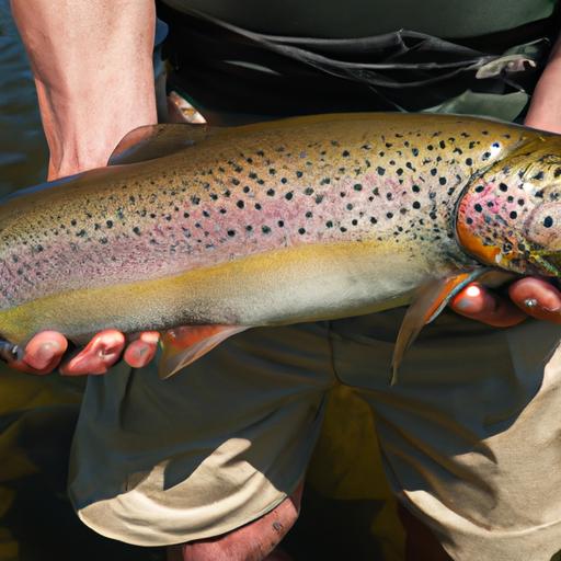 Experience the thrill of catching a prized rainbow trout fish