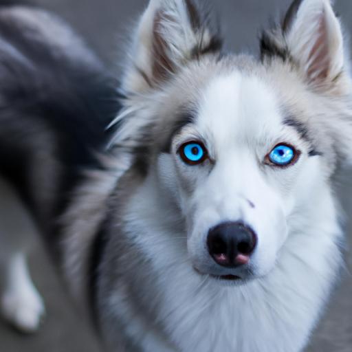 The blue eyes of this Pomsky are absolutely mesmerizing! 😍👀