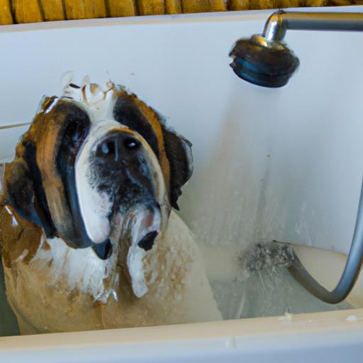 Bathing and drying are important parts of Saint Bernard grooming.