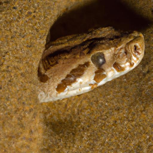 The Arabian Sand Boa displaying its nocturnal behavior by burrowing into the sand to hunt for prey.