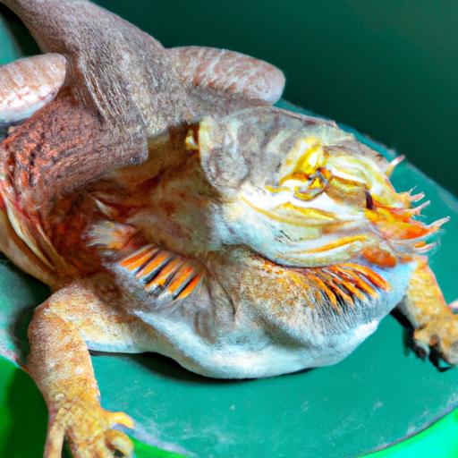 A bearded dragon displaying its distinctive spiky appearance