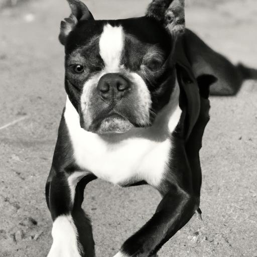 An affectionate Boston Terrier enjoying playtime with its owner.