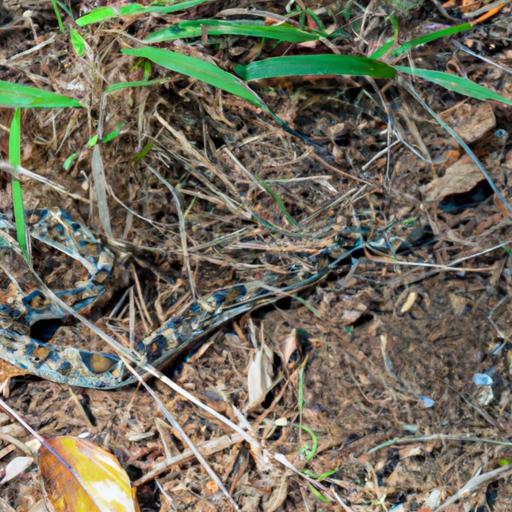 A bushmaster snake blending perfectly with its surroundings, showcasing its exceptional camouflage.