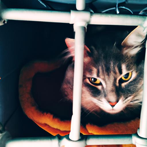 A content and relaxed cat enjoying their crate during crate training.