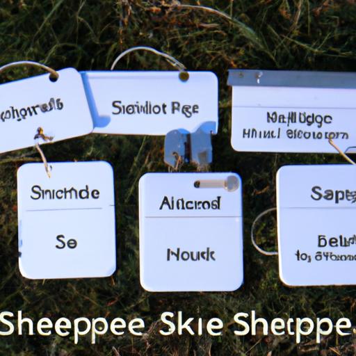 Various types of sheep tags for identification