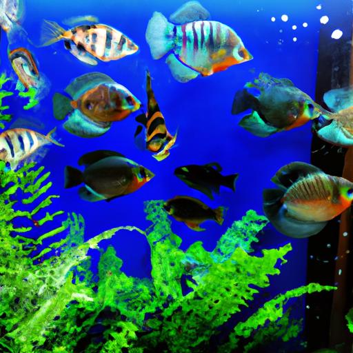 A vibrant underwater world filled with diverse freshwater fish species.