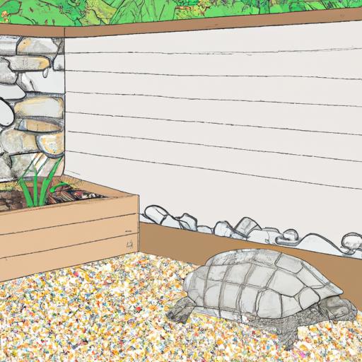A thoughtfully designed outdoor enclosure provides a secure and comfortable habitat for your garden tortoise.