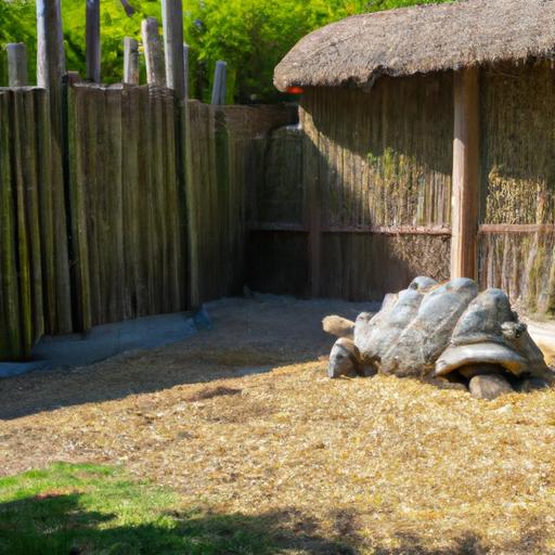 Creating a spacious and vibrant enclosure is vital to ensure the well-being of a giant African tortoise.