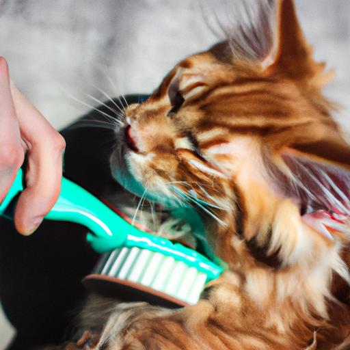 Regular grooming is essential for ginger Maine Coon kittens to keep their fur healthy, tangle-free, and looking its best.