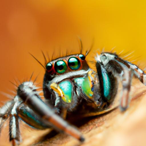 Vibrant colors and large eyes make jumping spiders visually striking.