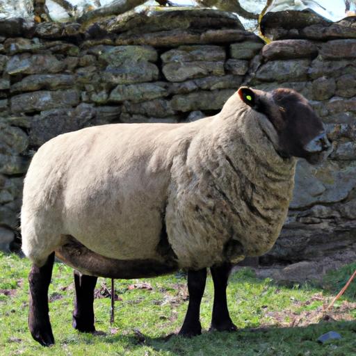 A Lincoln sheep, one of the breeds known for producing the biggest sheep in the world.