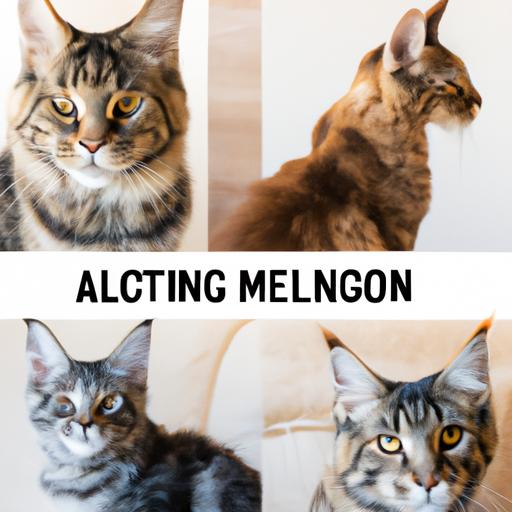 Collage of images showcasing the steps to adopt a Maine Coon cat, including research, paperwork, and preparation.