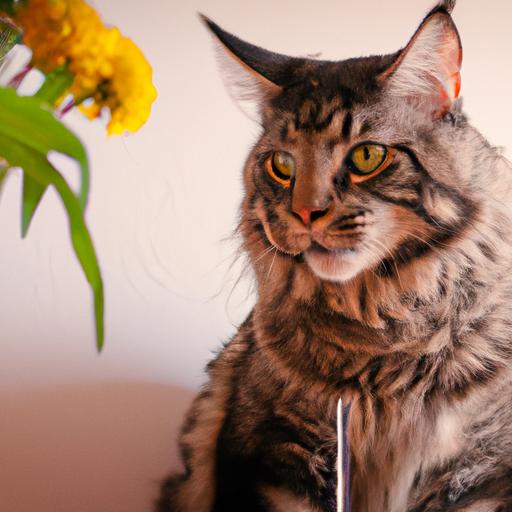 Maine Coon cat displaying its majestic appearance and friendly demeanor.