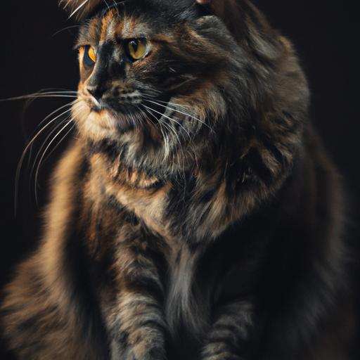 Majestic Maine Coon Cat with Luxurious Multi-Colored Coat
