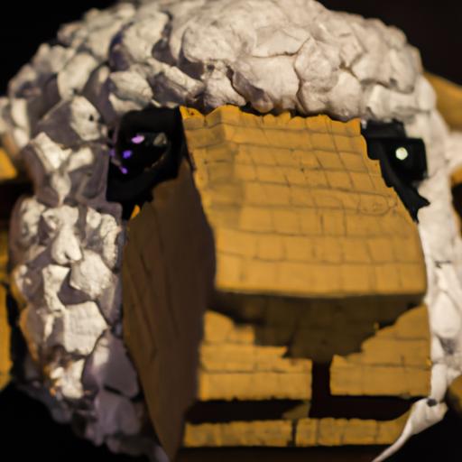 A Minecraft sheep head, an eye-catching decorative item in the game.