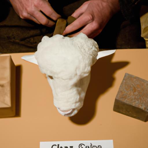 Craft your own Minecraft sheep head using wool blocks and a shear-shaped stone.