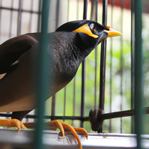 Witness the intelligent problem-solving skills of the Myna bird as it attempts to unlock the cage.