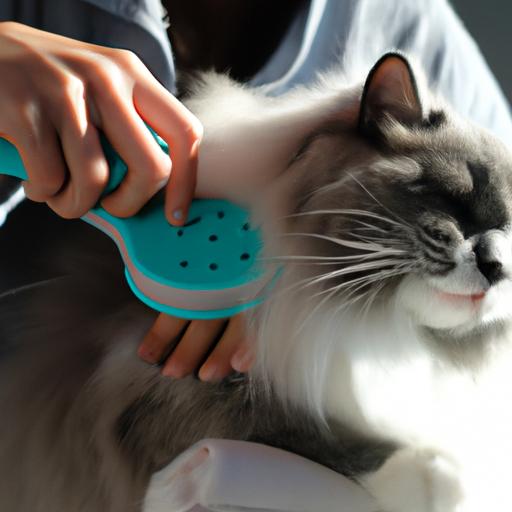Proper grooming is essential to maintain the beautiful coat of a blue Ragdoll cat