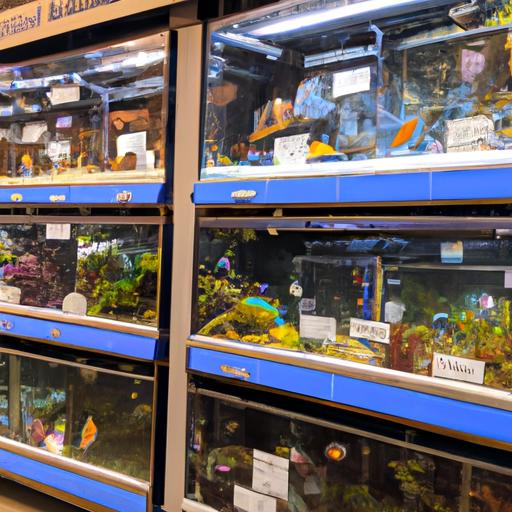 PetSmart store with diverse and healthy saltwater fish in well-maintained aquariums.
