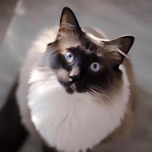 The elegance of the Ragdoll meets the charm of the Siamese in this delightful mix.