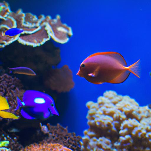 Vibrant fish swimming in a captivating saltwater fish tank