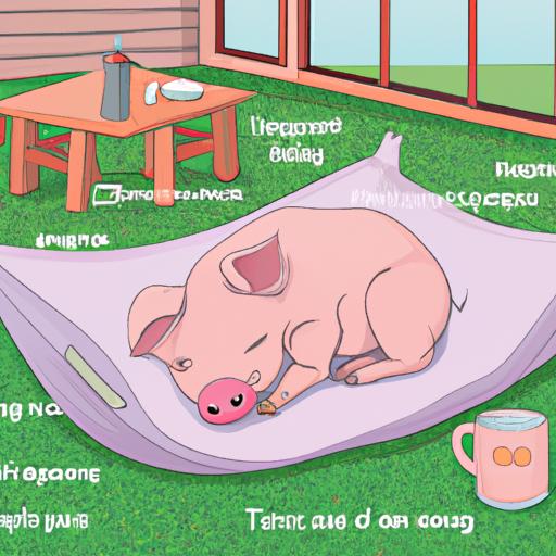 A teacup pig happily exploring its spacious indoor and outdoor living area.