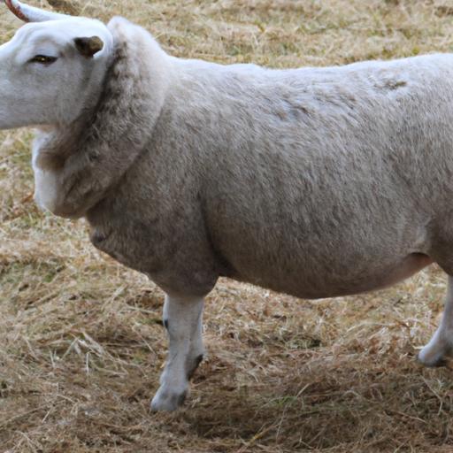 A Texel sheep displaying its distinctive physical characteristics and luxurious wool.