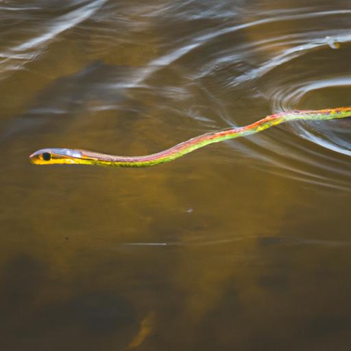 Thamnophis snakes are equally comfortable on land and water.