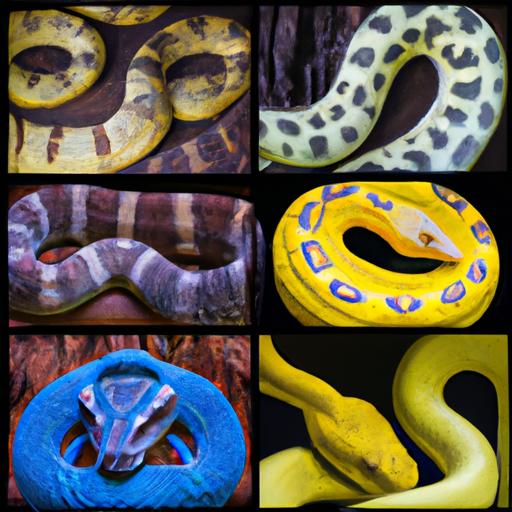Collage of the world's most venomous snakes with their unique patterns and colors.