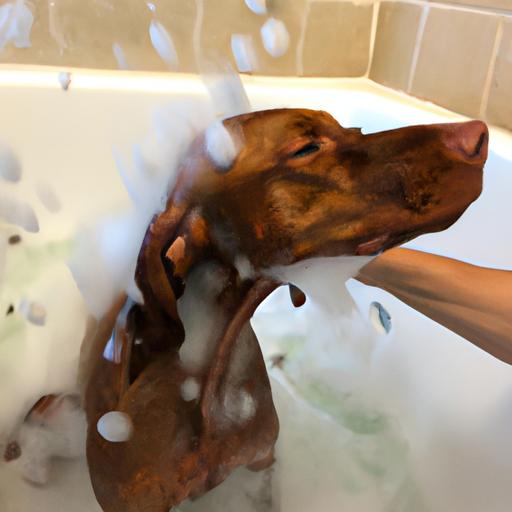Regular grooming with hypoallergenic shampoo helps manage Vizsla allergies.