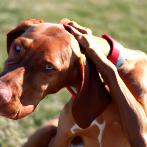 Excessive scratching is a common sign of allergies in Vizslas.