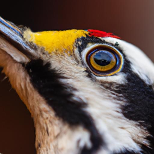 Close-up of a woodpecker's specialized beak
