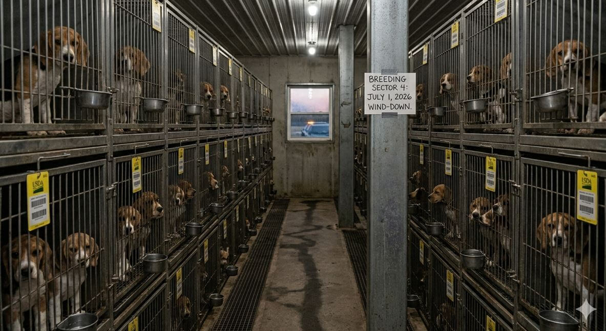 Inside Ridglan Farms The Beagles Awaiting the July 1st Deadline -AI-Generated Illustration