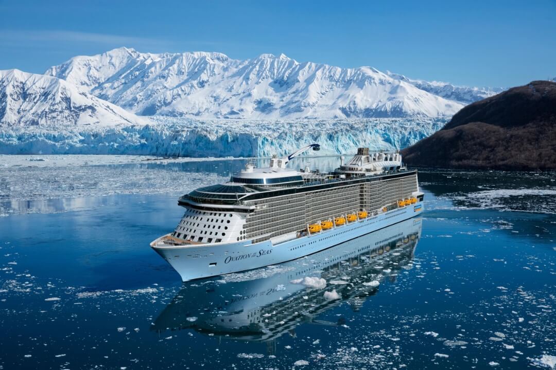Ovation of the Seas docked in Seward during the federal whale strike investigation.