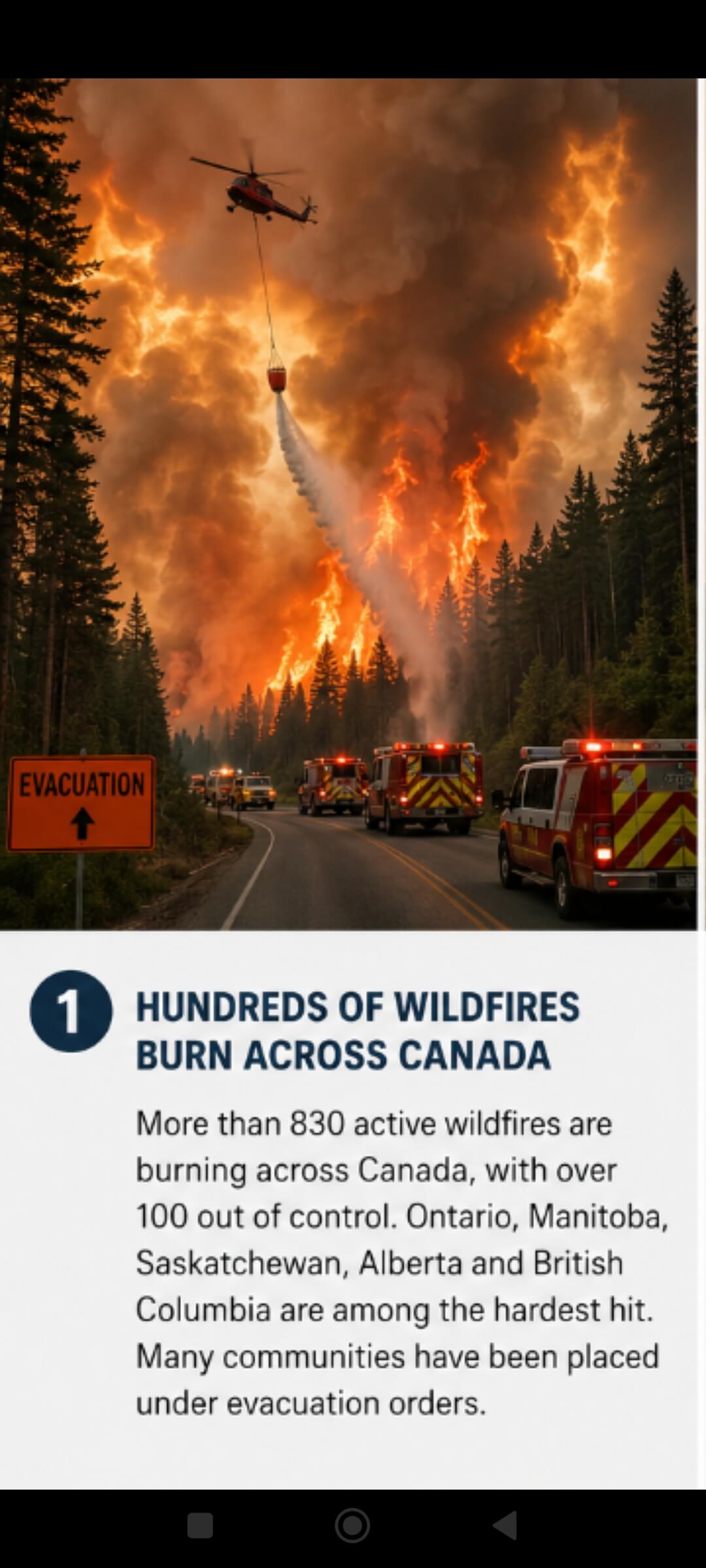 More Than 800 Active Wildfires Across Canada
